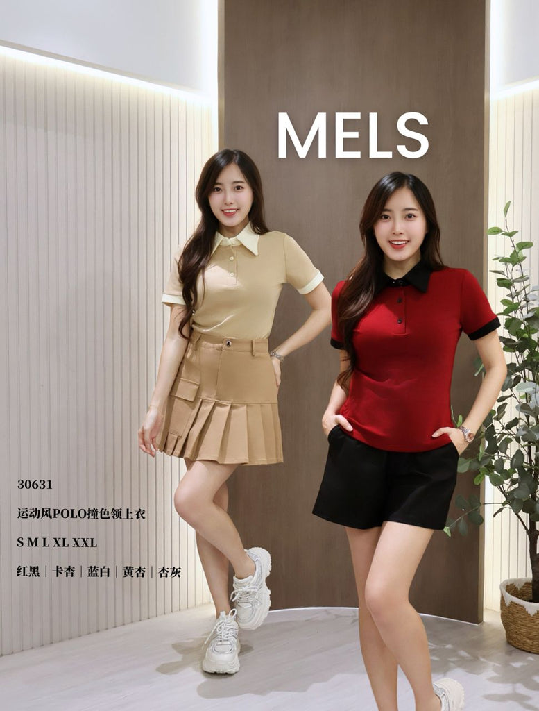 Premium Sporty Color-Block Polo Top 时尚运动风POLO拼色上衣 (ME.13) 30631