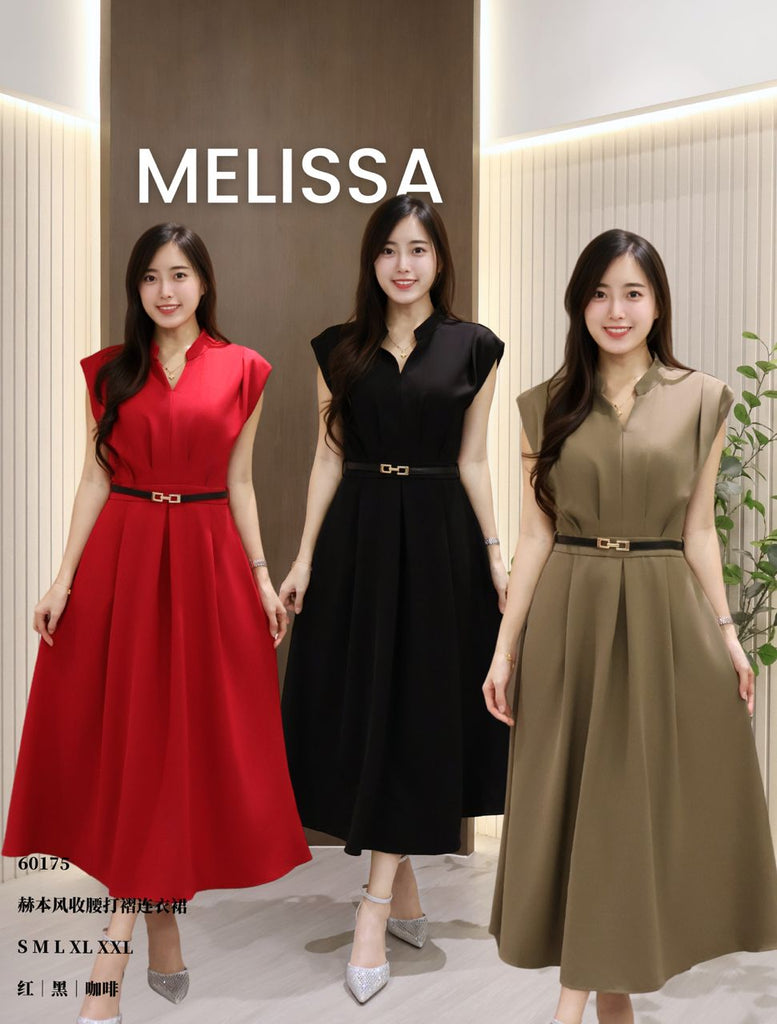 Premium Pleated Hepburn Dress 高品质赫本风收腰百褶连身裙 (ME.7) 60175