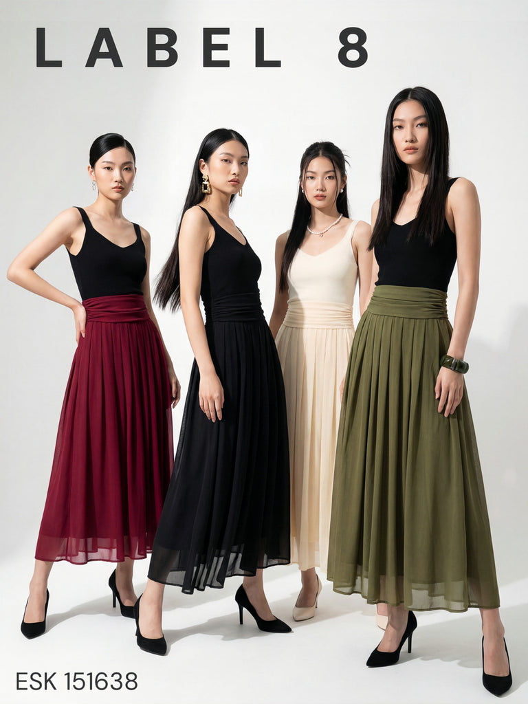 Premium Chiffon Pleated Skirt 高品质雪纺百褶半身裙 (LA.5) ESK151638