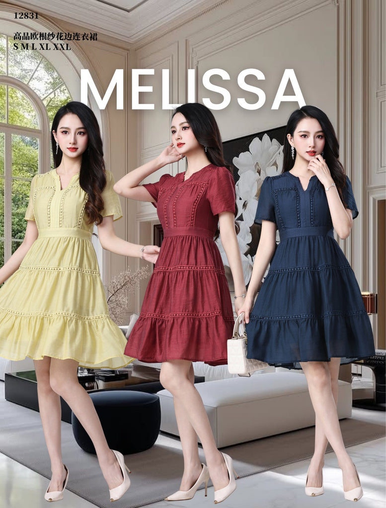 Premium Chiffon Lace-Trim OL Dress 高品雪纺纱花边连衣裙 (ME.7) 12831