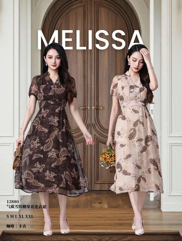 Premium Chiffon Paisley Print Dress 高品雪纺纱腰果花连衣裙 (ME.6) 12880