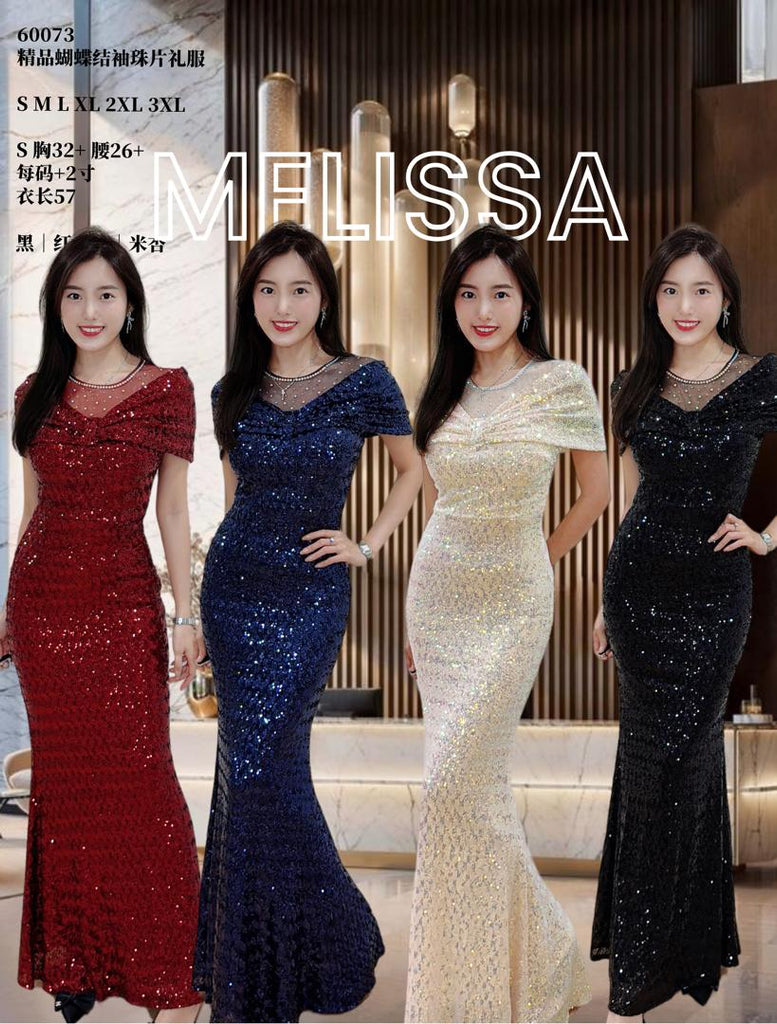 Premium Rhinestone Sequin Dinner Dress 精品蝴蝶结珠片烫钻礼服 (SS@ME) 60074