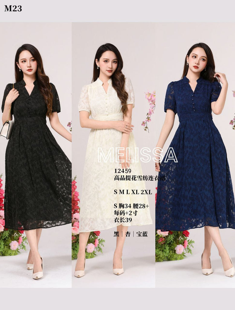 Premium Chiffon Jacquard OL Dress 高品提花雪纺连衣裙 (ME.7) 12459