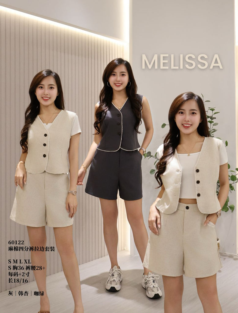 Premium Linen-Cotton Vest & Shorts Set 高品麻棉马甲休闲套装 (ME.4) 60122