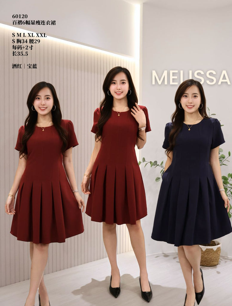 Premium 6-Panel Fit & Flare Dress 高品显瘦百褶6幅拼接连身裙 (ME.5) 60120