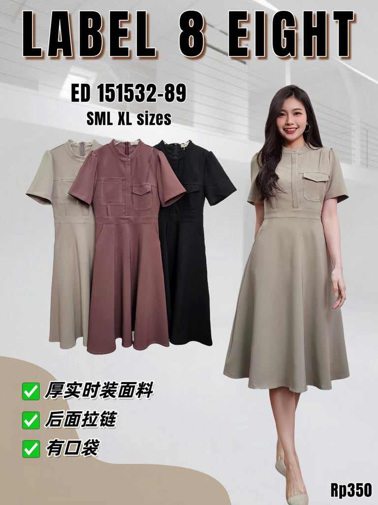 Premium Stylish OL Dress 高品简约高领OL连身裙 (LA.5) ED151532