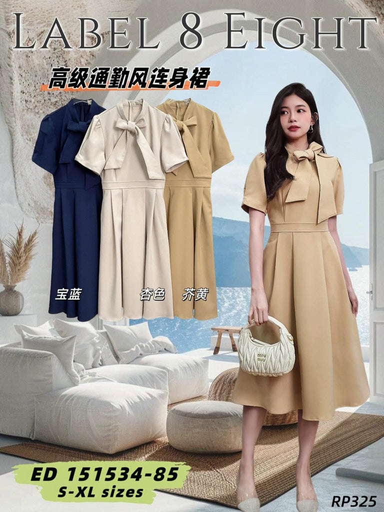 Premium Stylish Bow Tie OL Dress 高品简约蝴蝶结OL连身裙 (LA.4) ED151534