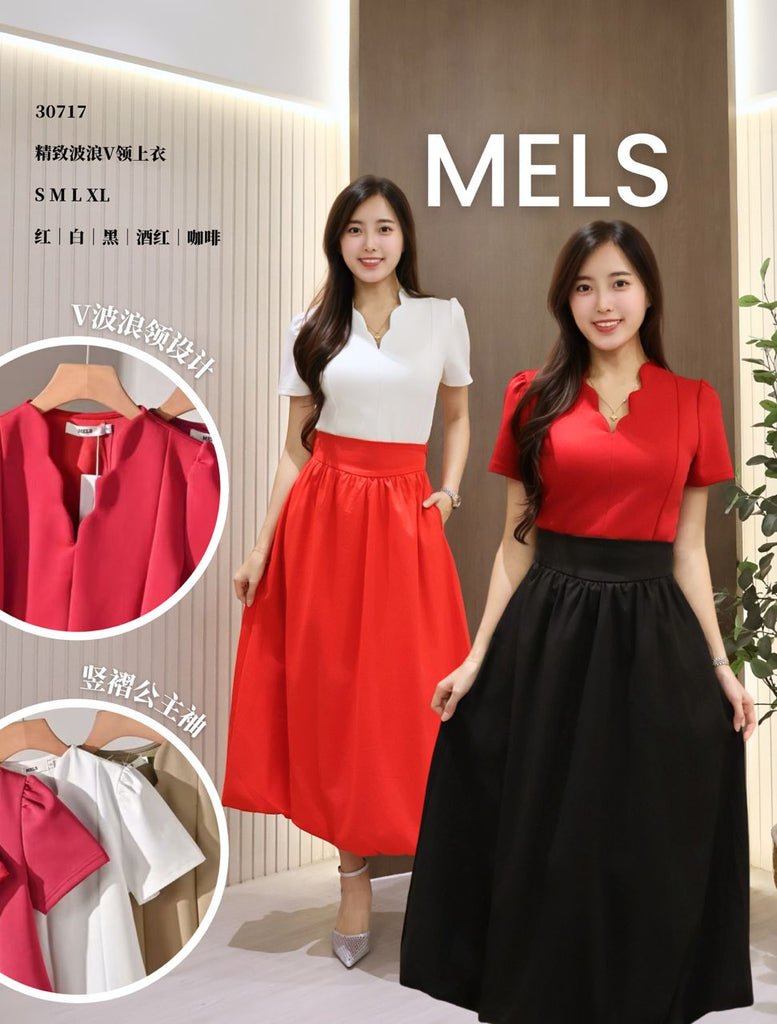 Premium Wavy V Neckline Top 精致波浪V领上衣 (ME.8) 30717