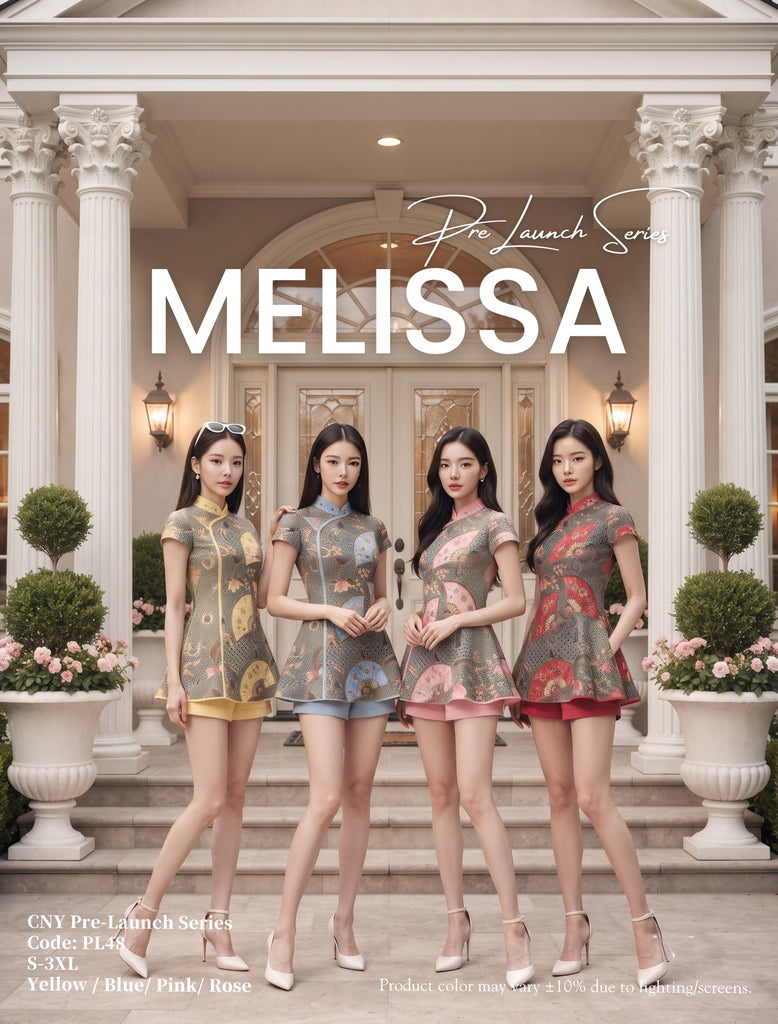 (Presale)Geometric Print Torso Cheongsam Set (预售)中式图案印花旗袍套装(ME) PL48