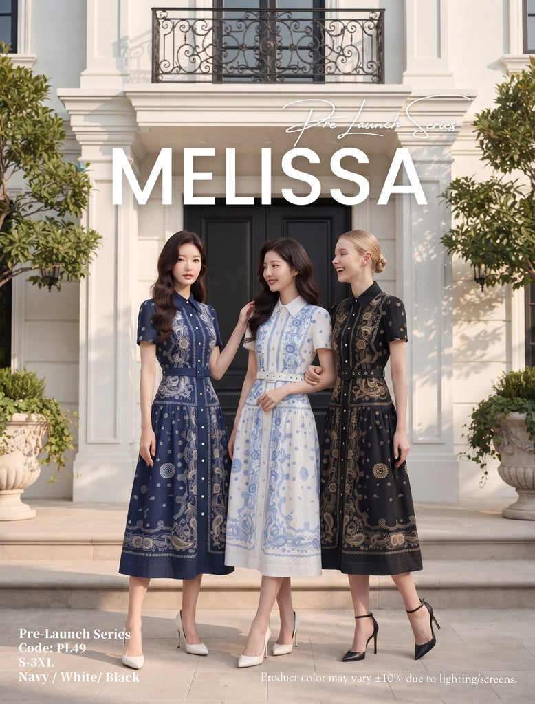 (Presale)Premium Floral Print OL Dress (预售)宫廷风印花连衣裙 (ME) PL49