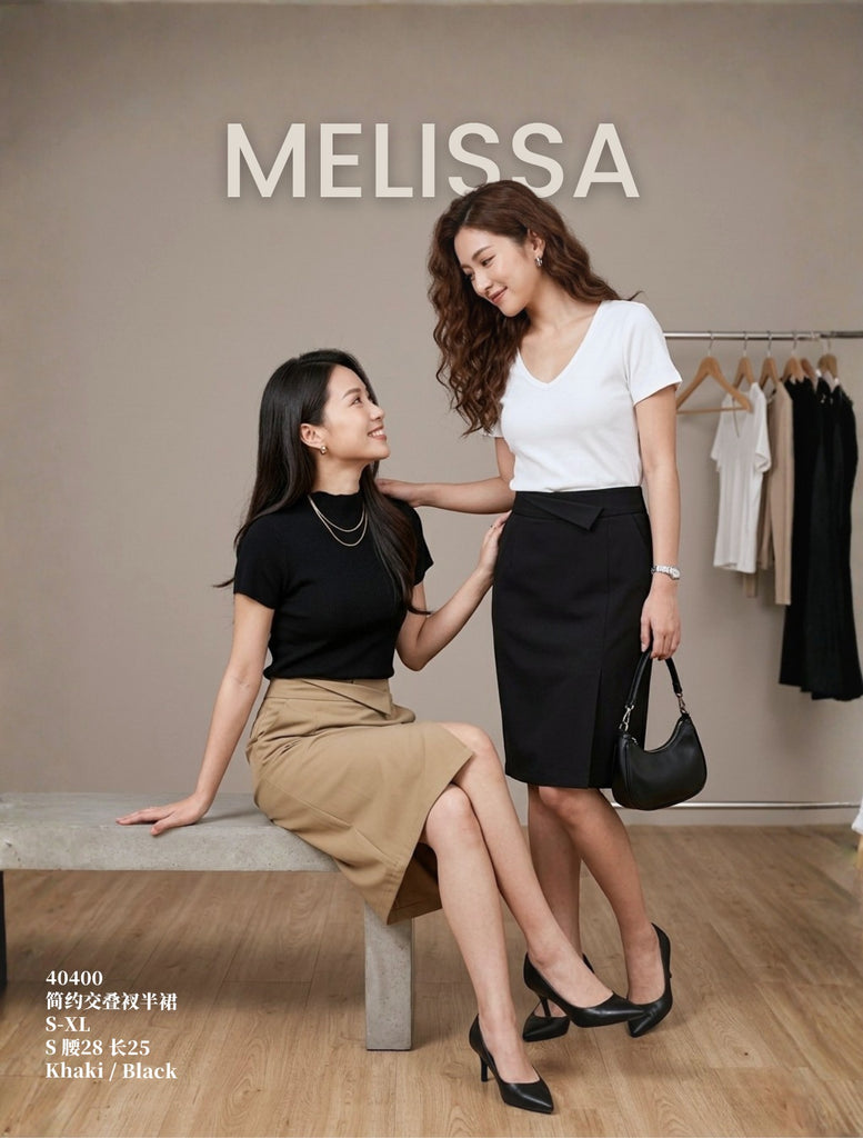 Premium Minimalist Midi Skirt 时尚简约交叠衩半裙 (ME.7) 40400