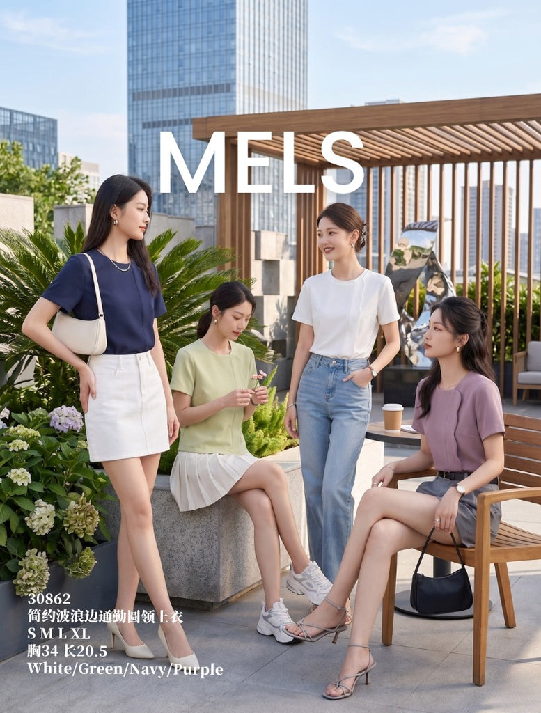 Premium Petal Round Neck Top 波浪边圆领上衣 (ME.8) 30862