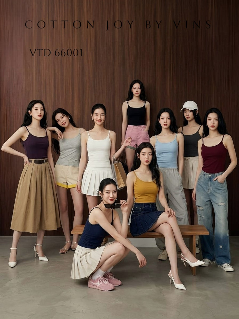 Tank Top with Breast Pad 吊带带胸垫百搭小背心 (L8) VTD66001