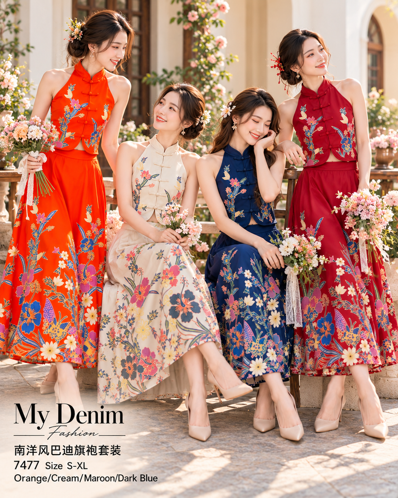 Premium Batik Cheongsam Set/Couple Set/ Family Set 南洋风巴迪旗袍套装 /情侣套装 (IV.15) 7477