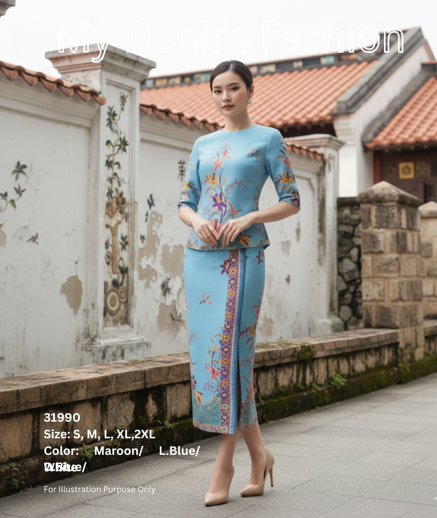 (Presale)Premium Batik OL Dress (预售) Exclusive 卖家-假两件印花巴迪连衣裙 (ME.30) 31990