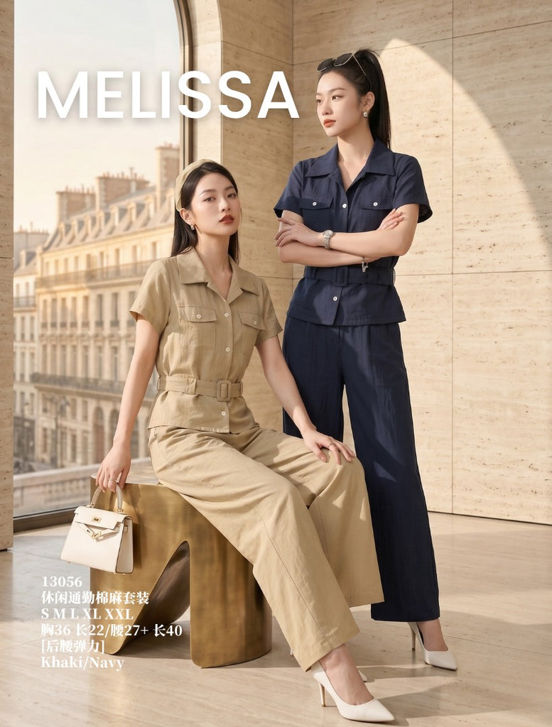 Premium Linen Casual Set Wear 休闲通勤棉麻套装 (ME.5) 13056