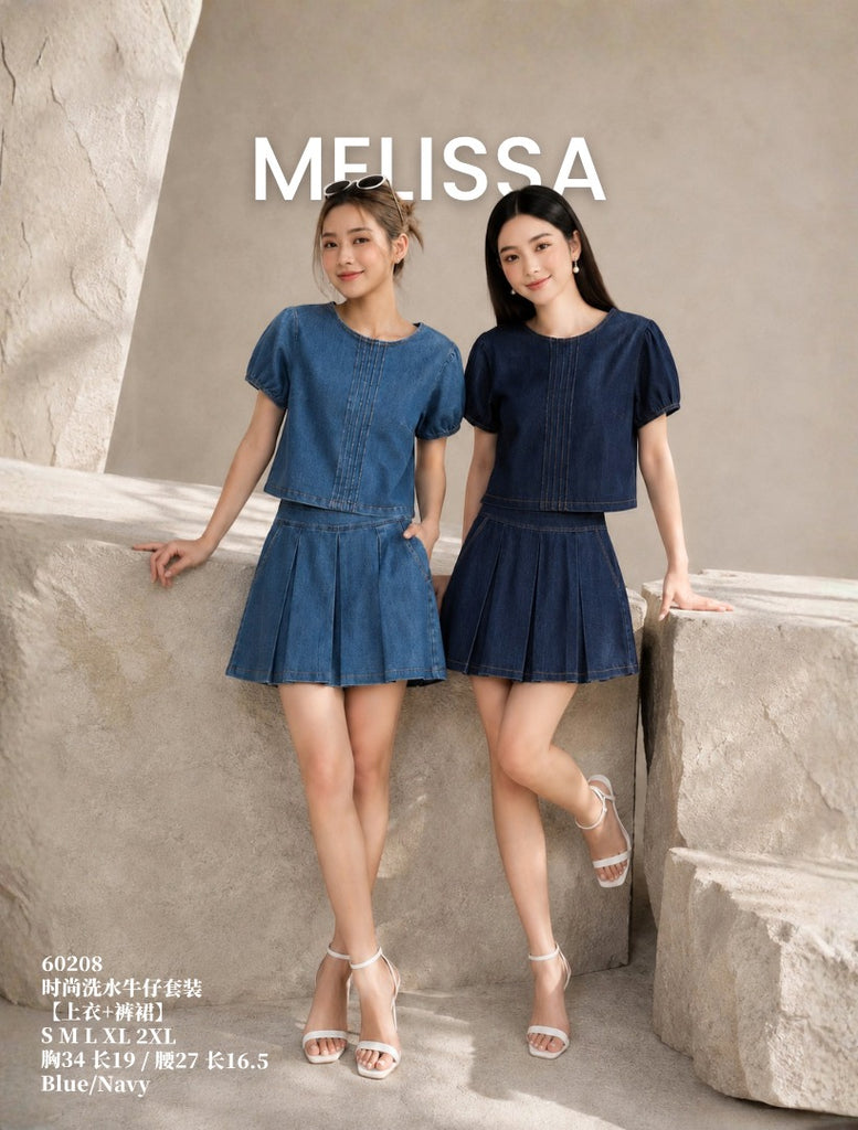 Premium Denim Skort Set Wear 时尚洗水牛仔套装 (ME.5) 60208