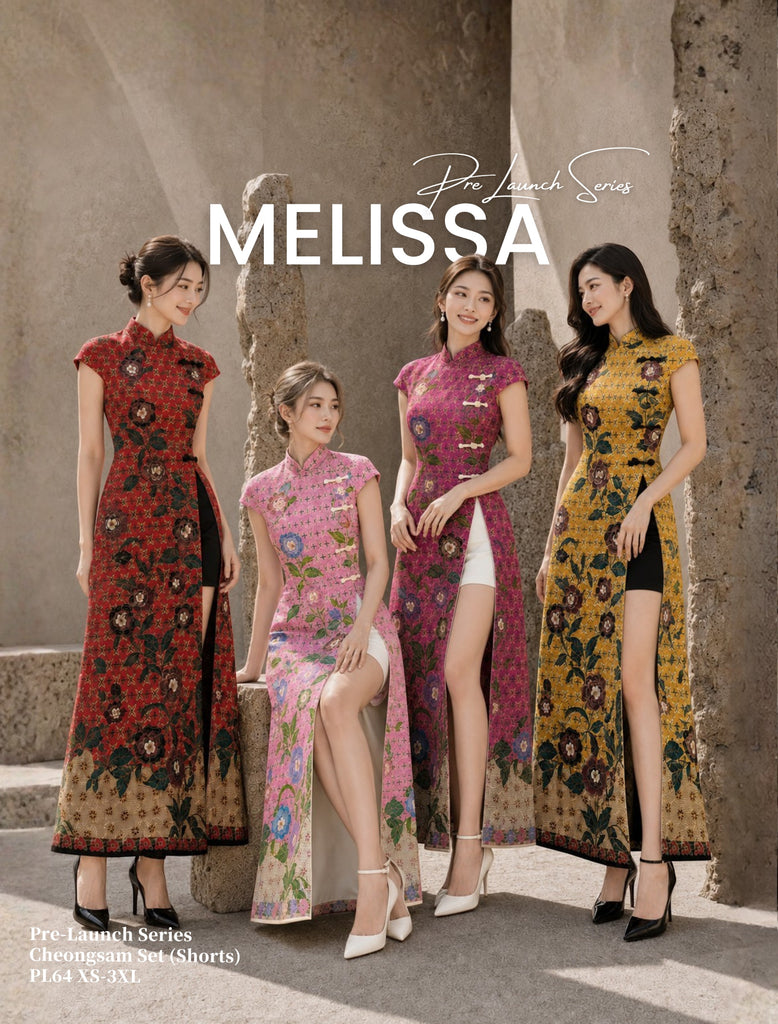 (Presale)Premium Batik Torso Cheongsam Set (预售)新春/家庭情侣巴迪风印花罩衫短裤套装(ME) PL64