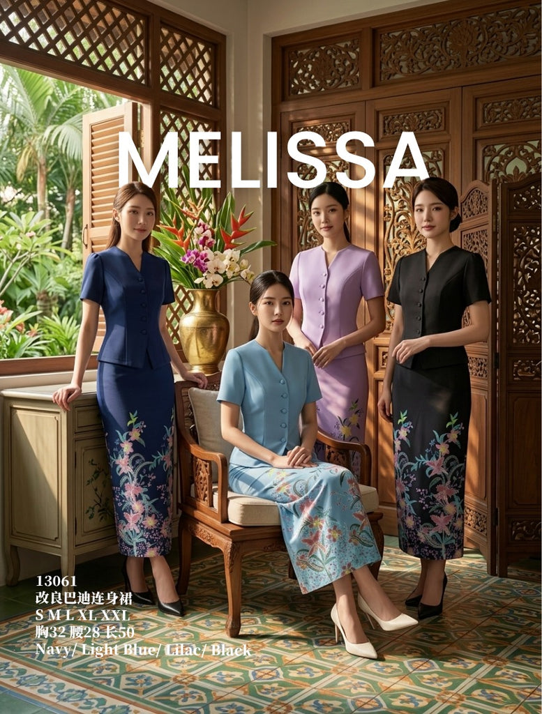Premium Batik Print OL Dress 假两件收腰巴迪印花连衣裙 (ME.19) 13061/PL27