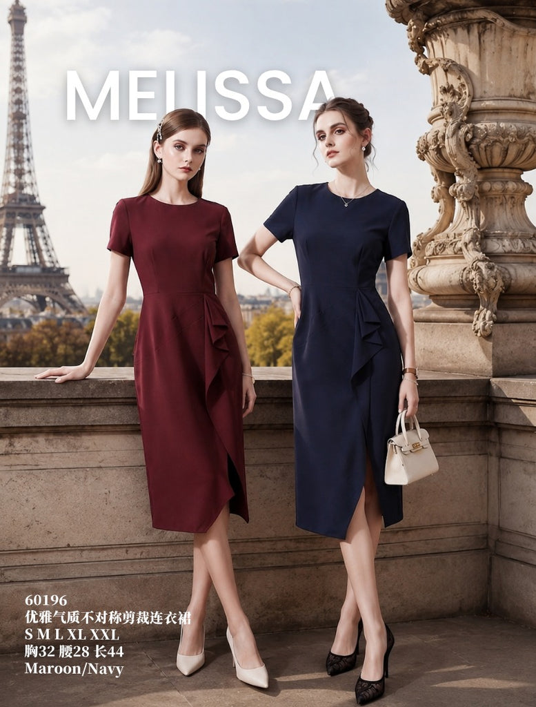 Premium Asymmetric OL Dress 不对称剪裁连衣裙 (ME.6) 60196