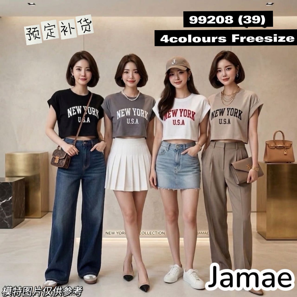 (Preorder)Cotton Alphabet Cropped Top (预购)美式简约百搭字母Tee (JA) 99208