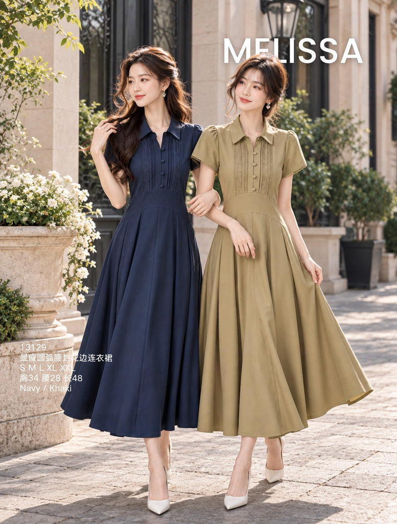 Premium Slimming Corset Dress 显瘦圆弧腰封花边连衣裙 (ME.7)13129