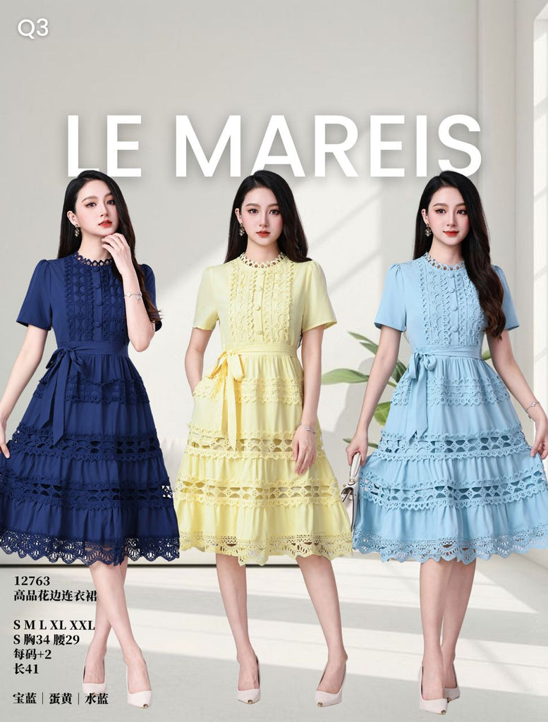 Premium Lace Trim Tiered Dress 高品水溶蕾丝花边蛋糕连衣裙(ME.8) 60170