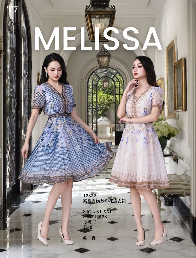 Premium Monet Floral Print OL Dress 高品质莫奈花园印花连衣裙 (ME.5) 12832
