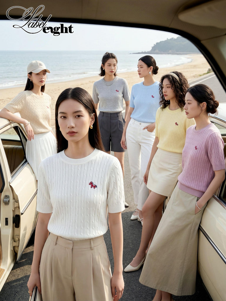 Premium Ribbed Knitted Top 简约竖条针织上衣 (L8.6) ETD33028