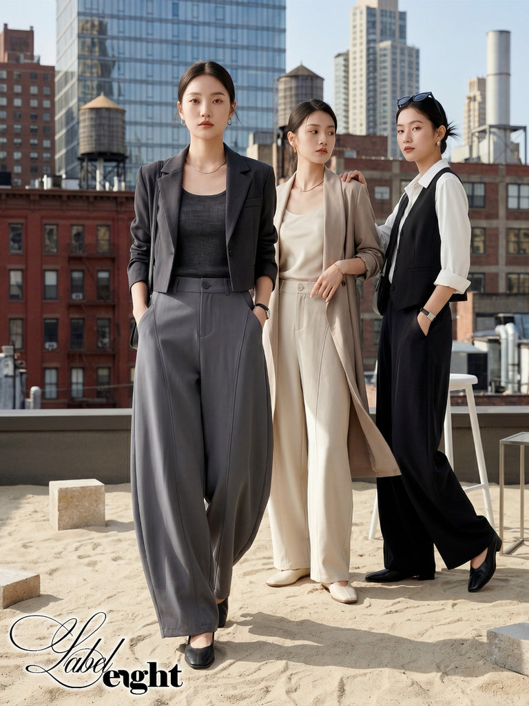 Premium Stylish Wide Leg Pants 简约时尚弯刀长裤 (L8.6) EBD33015