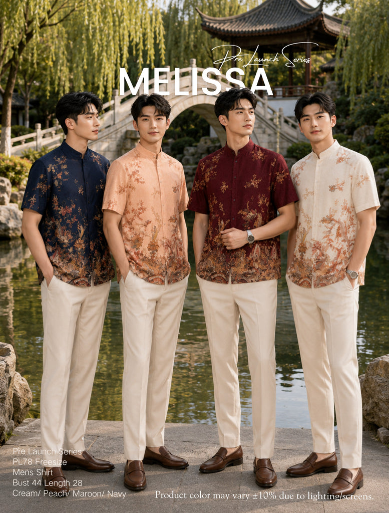 (Presale)Premium Linen Sheer Men's Top (预售)仿麻印花男装上衣(ME) PL78