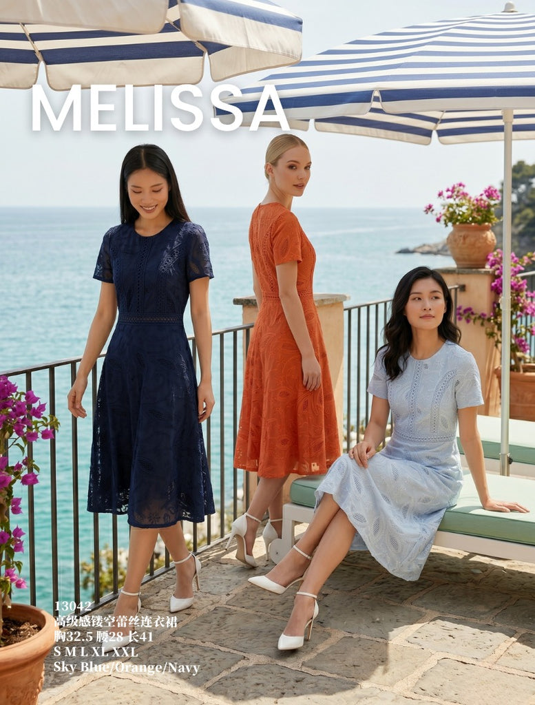 Premium Hollow Fabric OL Dress 高级感镂空蕾丝连衣裙 (ME.10) 13042