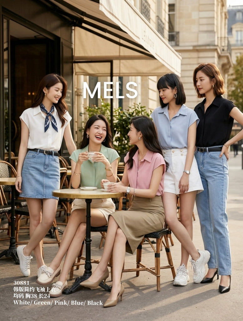 (Preorder)Premium Dropped Sleeve Blouse (预购)韩版落肩袖简约上衣 (ME) 30881-1