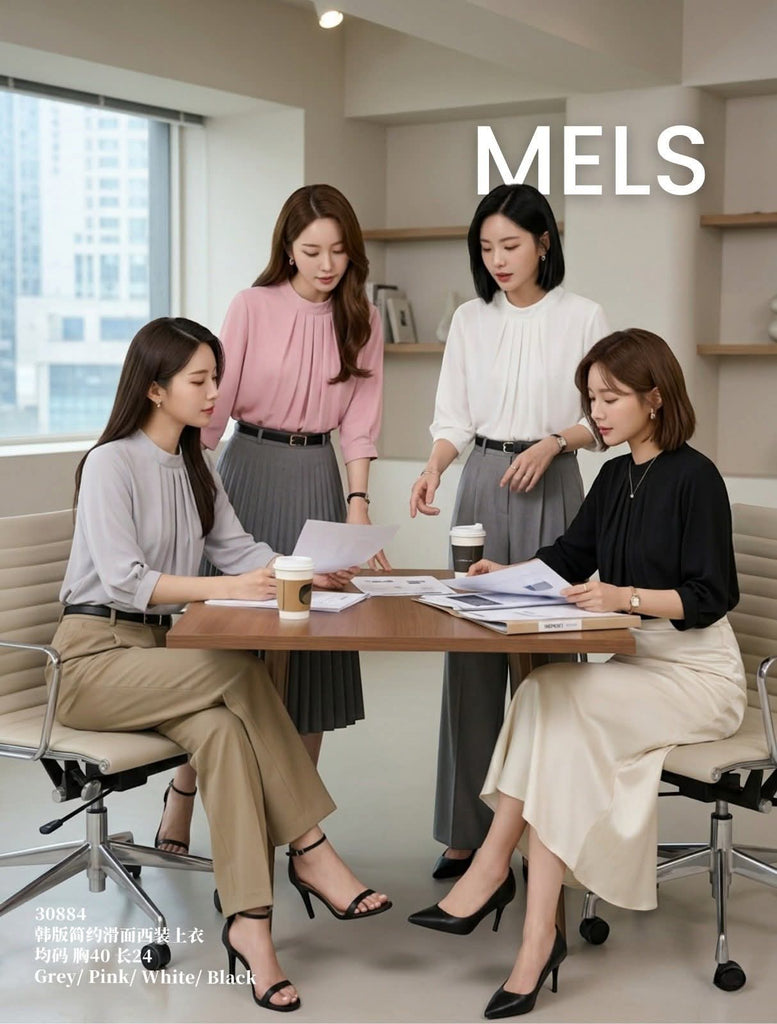 Premium OL Blouse 韩系简约滑面西装上衣 (ME.2) 30884