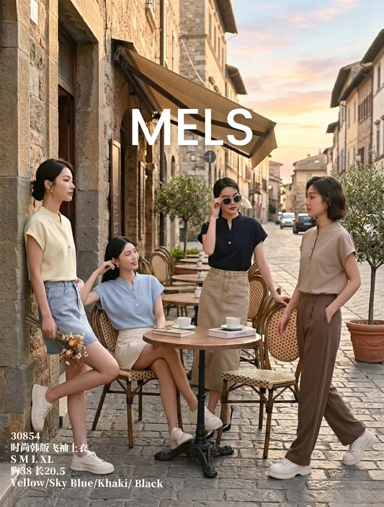 Premium Dropped Sleeve Cotton Top 休闲风落肩袖百搭上衣(ME) 30854