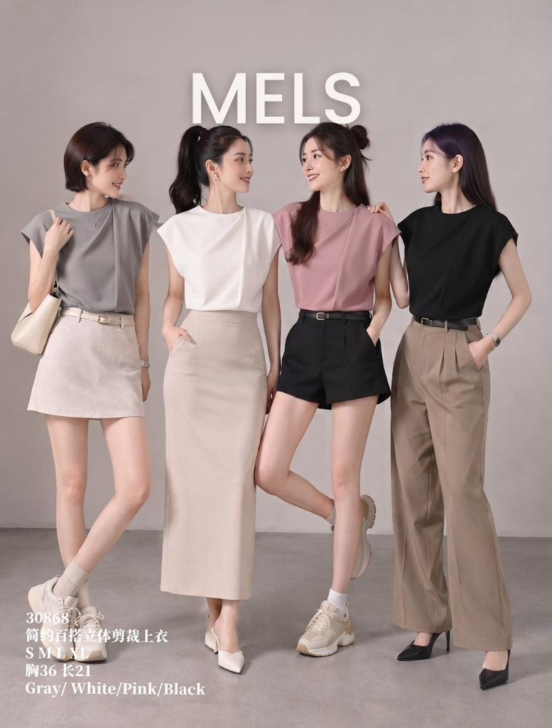 Premium Shoulder Pleat OL Blouse 百搭立体剪裁上衣 (ME.8) 30868