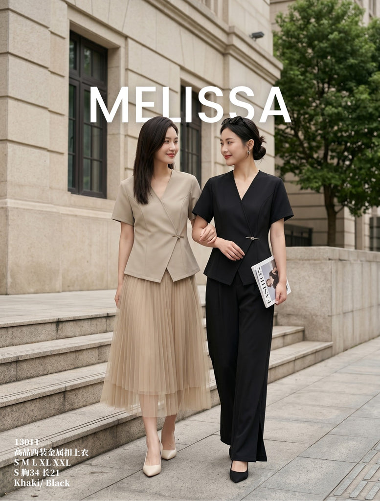 Premium Buckle OL Blouse 高品质金属扣OL上衣 (ME.5) 13011