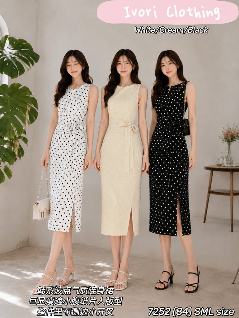 Premium Polka Dots Midi Dress 韩系气质波点连衣裙 (IV.3) 7252