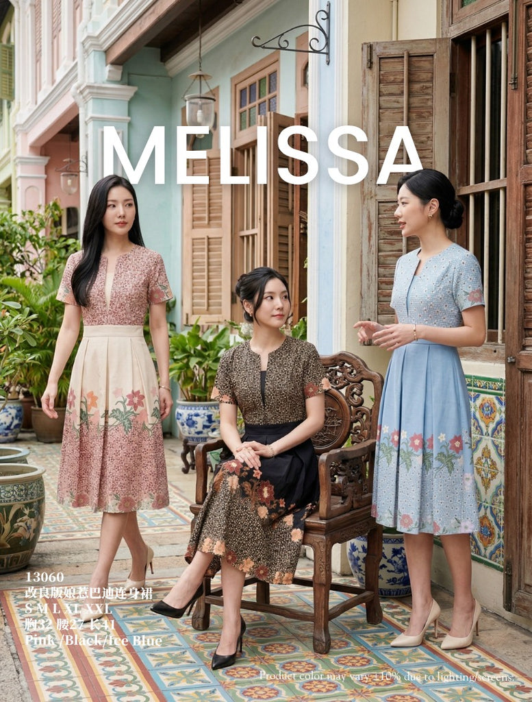 Premium Pleated Batik Print OL Dress 百褶巴迪印花连衣裙 (ME.13) 13060