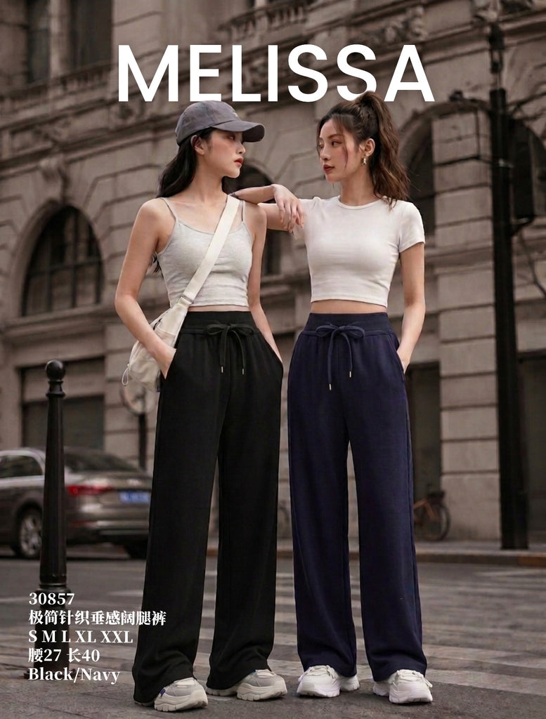 Premium High Waist Wide Leg Pants 极简运动风垂感阔腿长裤 (ME.6) 30857