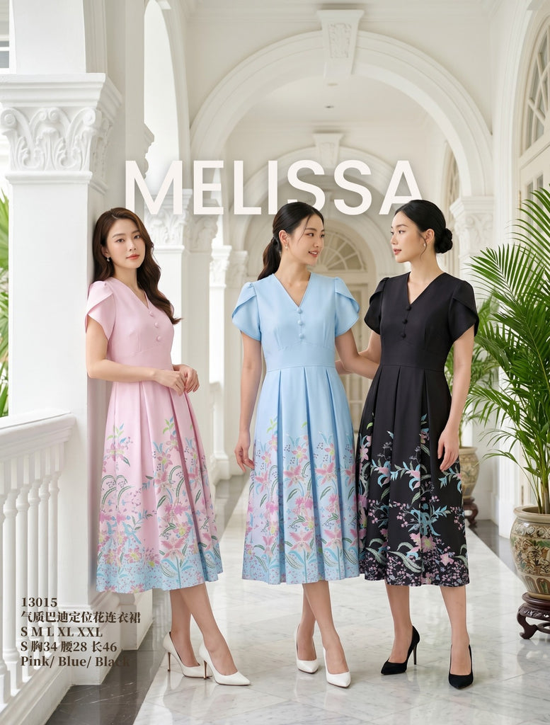 Premium Batik Print OL Dress 气质巴迪定位印花连身裙(ME.8) 13015