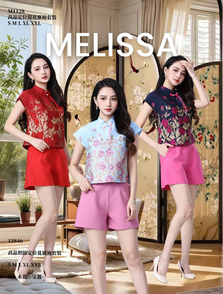 Premium Jacquard Cheongsam Short Set 高品质提花旗袍短裤套装 (ME.13) 12871