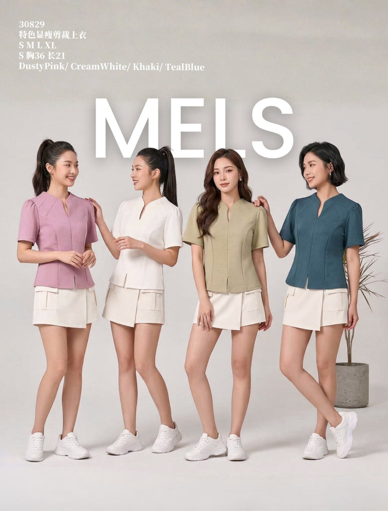 Premium Pleated OL Blouse 特色显瘦剪裁上衣 (ME.7) 30829