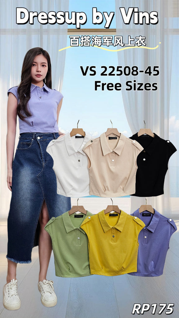 Versatile Navy Style Cotton Top 百搭海军风纯棉上衣 (DR.4) VS22508