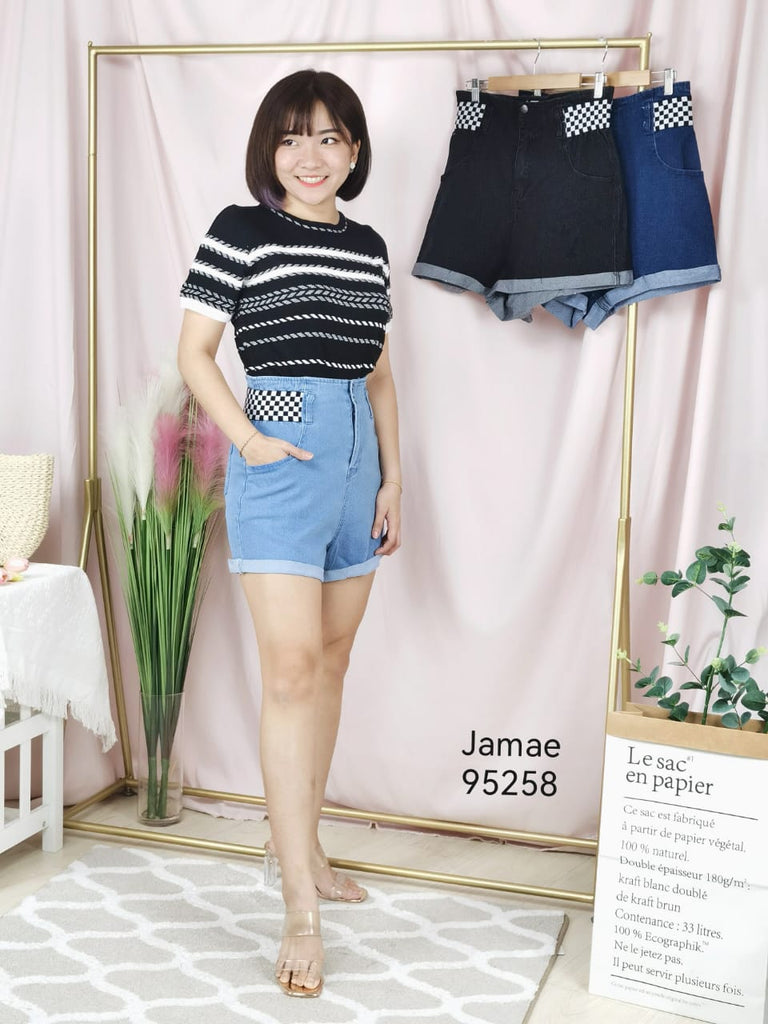 Premium Jeans Short 百搭高腰牛仔短裤 (JA) 95258