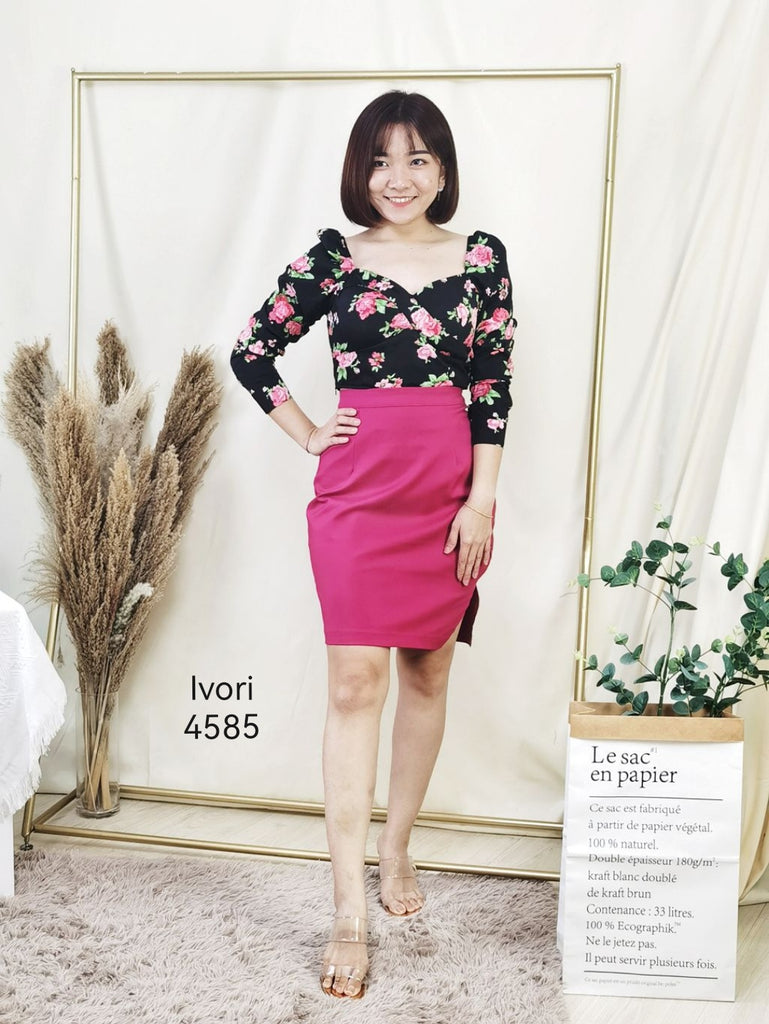 Premium Lady Set Wear 长袖花系绝美短裙套装 (IV) 4585