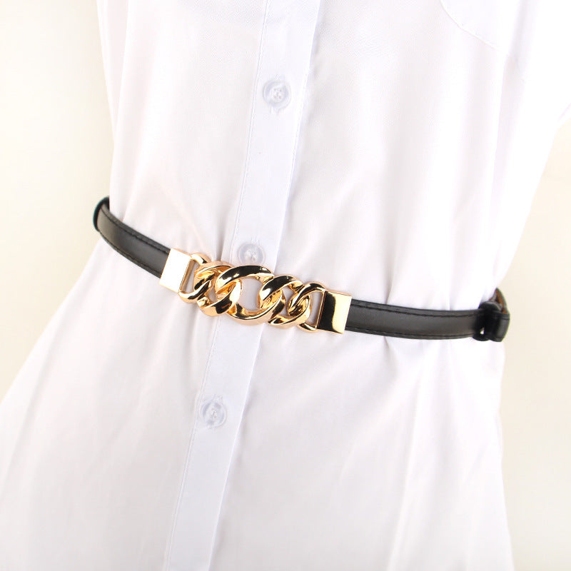 Fashion Korea Adjustable Belt 时尚麻花金属可调节细腰带 BE023