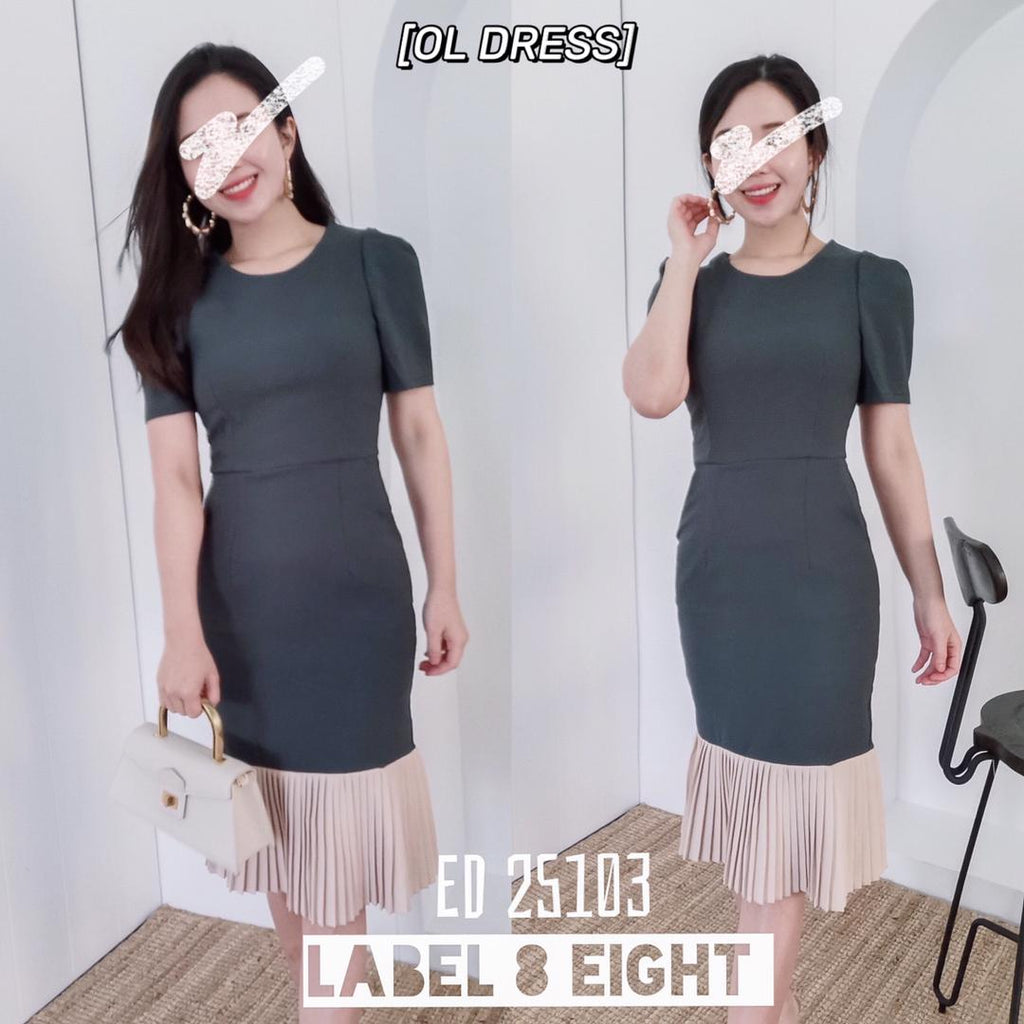 Premium Lady Dress 办公室OL百褶连身裙  ED25103
